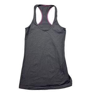 Lululemon Tank Top Women's Medium Gray Pink Sleeveless Athletic Active Racerback